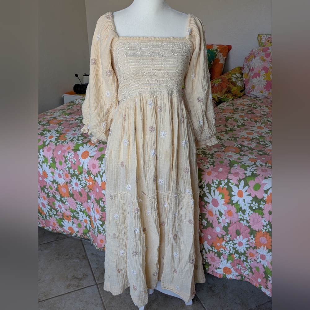 Free People Dahlia Embroidered Maxi Dress